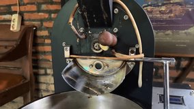 Coffee grinder machine. Equipment for processing coffee beans into ground coffee