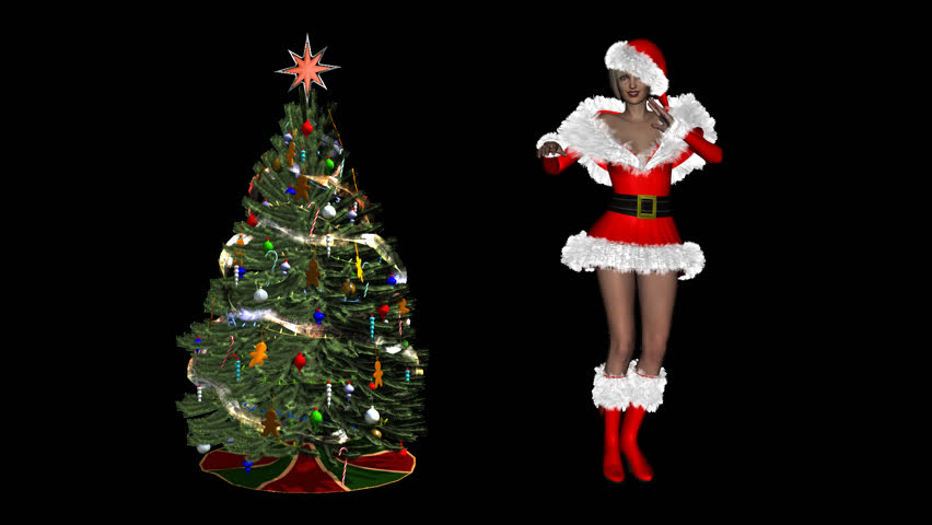 twirling Christmas tree with a dancing Snow Maiden