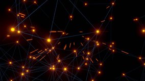 Polygon network in orange. Abstract plexus, science, connections, wire, system and digital, geometry. animation. - Powered by Shutterstock - Get 15% off with code: PIKWIZARD15