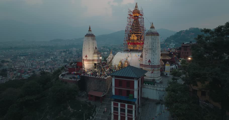 Aerial view of Swayambhunath, Kathmandu
