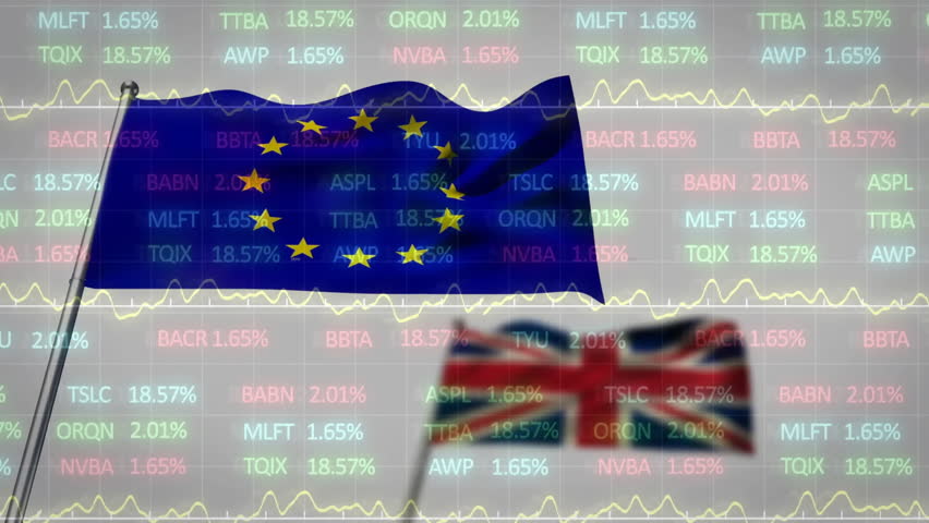 Animation of financial data processing over flag of eu and flag of uk on white background. Global finances, business and digital interface concept digitally generated video. - Powered by Shutterstock - Get 15% off with code: PIKWIZARD15