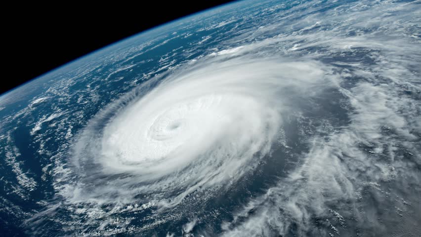 Hurricane as seen from space 4k. Elements furnished by NASA Royalty-Free Stock Footage #3413991609