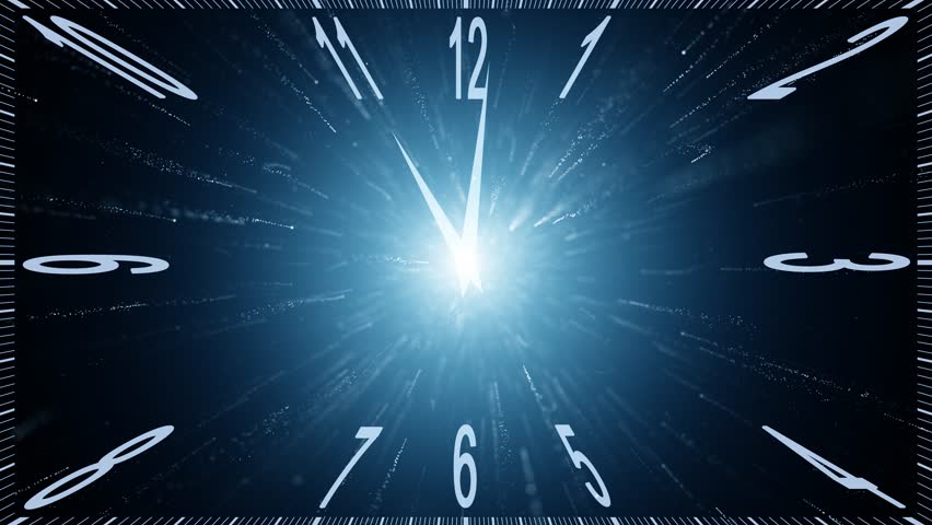 Analog rectangle clock with infinity hour hands on artistic science background seamless loop animation background.  - Powered by Shutterstock - Get 15% off with code: PIKWIZARD15