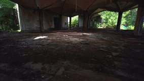 Abandoned building with columns and stained glass window in roof. Deserted lost place, no people - Powered by Shutterstock - Get 15% off with code: PIKWIZARD15