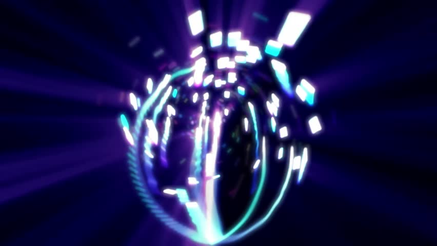 4k Neon Lights Sphere Motion Bakground