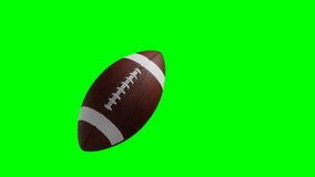 American football kick Throw in Motion on Green Screen. Looped American football 3d Animation Ball luma key green alpha channel - Powered by Shutterstock - Get 15% off with code: PIKWIZARD15