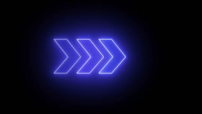 Glowing blue color neon light arrows sign. 3D rendering right direction arrow on black background. Flashing direction indicators. Victor illustration. - Powered by Shutterstock - Get 15% off with code: PIKWIZARD15