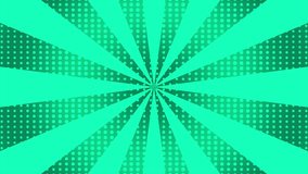 Animated Modern comic style central concentrated rotating lines Turquoise futuristic radial background	