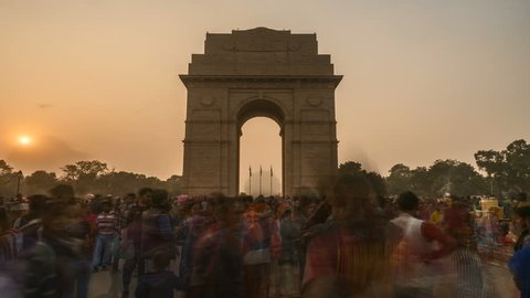 India gate sunset time-lapse 4k footage