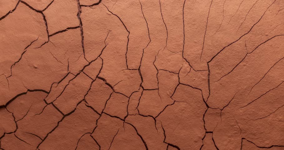 clay soil drying out, timelapse. global climate change and drought. time lapse evaporation from soil. world food crisis 