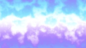 Seamless abstract psychedelic wavy background for loop playback. 4k video. Blue cloudy sky