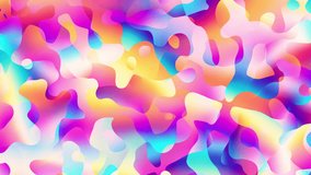 Seamless abstract psychedelic wavy background for loop playback. 4k video. Bright psychedelic colors.