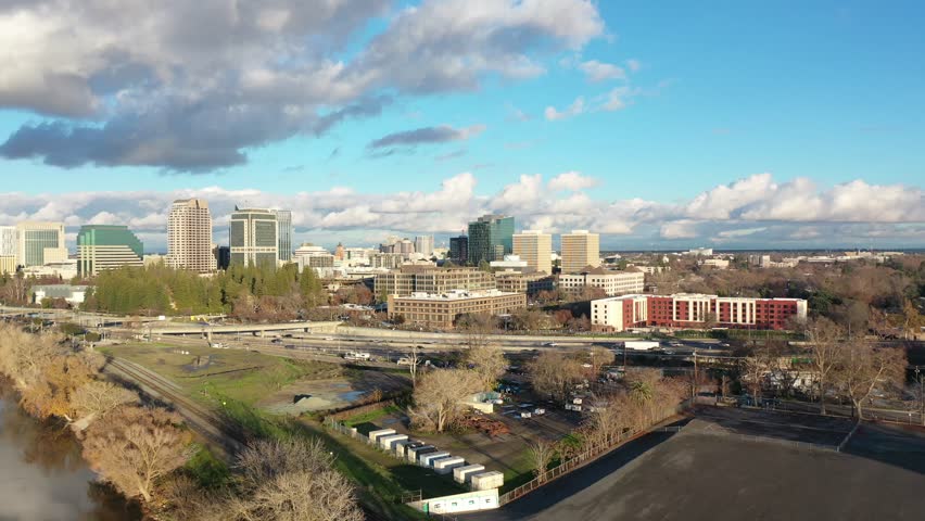 Sacramento California Aerial Skyline View