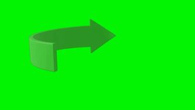 Arrow sign symbol animation on green screen, cartoon arrow pointing left Full HD, 4K animated image video overlay elements, graphic motion animation