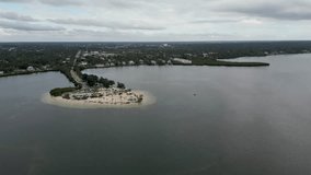 4k aerial footage of Sunset Beach near Tarpon Springs, Florida, USA