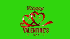 Valentines Day high Resolution green screen effect 4k, Easy editable green screen video, high quality vector 3D illustration. Top choice green screen background