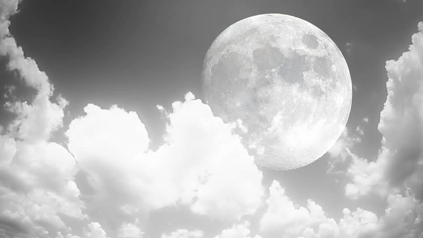 Stylized black and white film look of the moon.