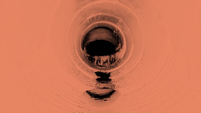 In a round downpipe. An analogue of the infra-red image Royalty-Free Stock Footage #3415321575