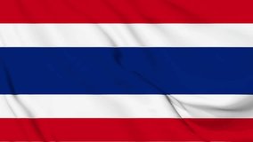 Thailand Waving Flag, Thailand Flag, Thailand Flag Waving Animation, Thailand Flag 4K Footage