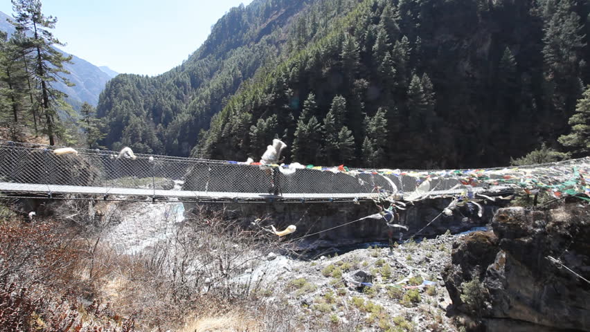 A sherpa carrying a full load of supplies to Everest Base Camp.