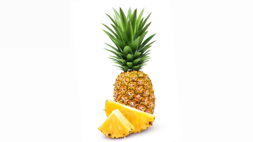 Bhul pineapple and half pineapple isolated on With White background  Royalty-Free Stock Footage #3415465717