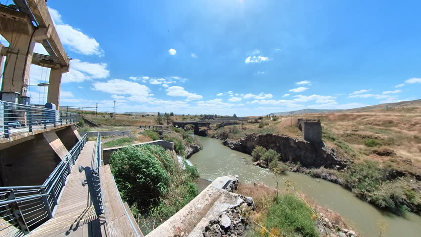 The first Jordan Valley hydro-electric power station from 1921, on the Yarmuk River, on the Naharayim Island of Peace between Israel and Jordan