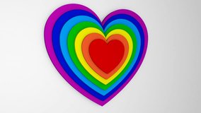 Abstract 3D Layers Of Rainbow Colored Heart Shapes Beating Slowly - 4K Seamless VJ Loop Motion Background Animation - Powered by Shutterstock - Get 15% off with code: PIKWIZARD15