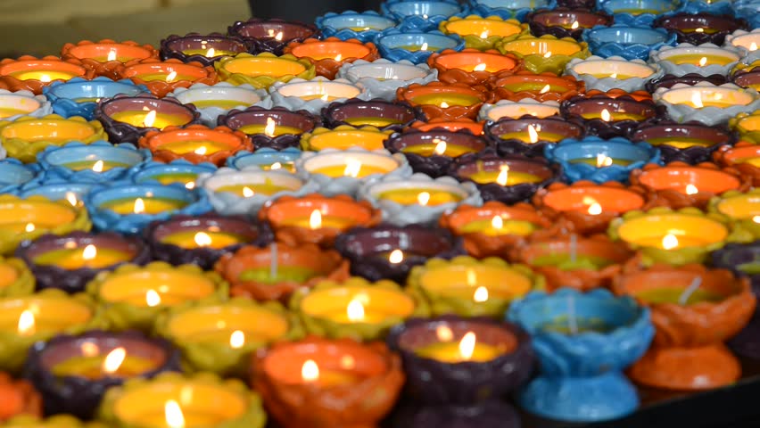 colorful pray candles