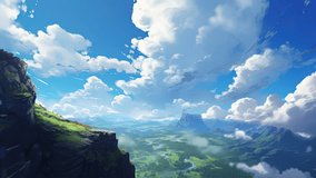 Animated virtual backgrounds Landscape clouds
