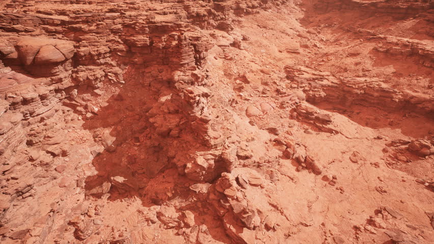aerial Grand Canyon in the fog