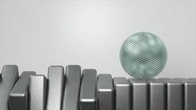 Futuristic 3D animation of a textured teal sphere rolling over grey mechanical gears, sleek and dynamic. Satisfying video. 3D Illustration - Powered by Shutterstock - Get 15% off with code: PIKWIZARD15