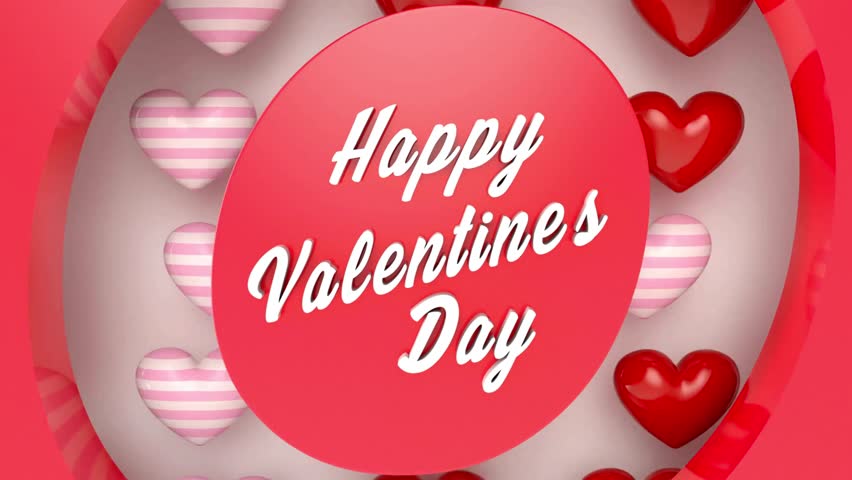 Full HD basic Valentine's Day animation with a cheerful "Happy Valentine's Day" message, serving as a warm wish for your audience. Royalty-Free Stock Footage #3416139101