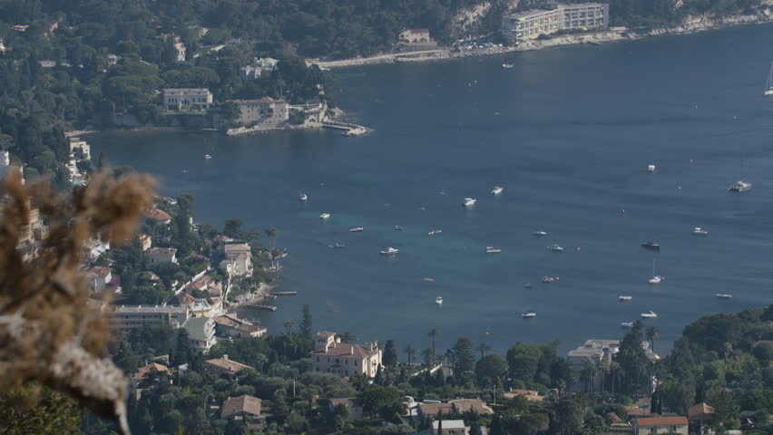 Boats on the French Riviera. Extreme Long Shot