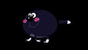 fat cat walking animation video