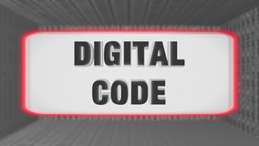 Seamless looping 3d animated bright futuristic motherboard with the animated text “Digital Code” in 4K resolution - Powered by Shutterstock - Get 15% off with code: PIKWIZARD15