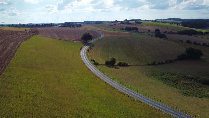 A time-lapse of countryside fields in the North of Luxembourg