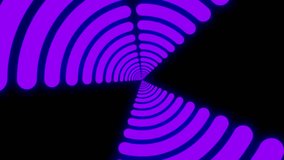 Rotation bars animation video background. Purple and black colors. 