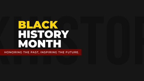 Black History Month looping typography text animation, Honoring the Past Inspiring the Future - Βίντεο στοκ