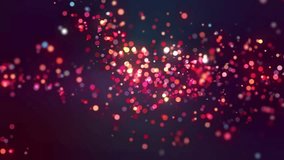 Colorful Circular Glowing Particles, Motion Loop in Abstract Blurred Background Video