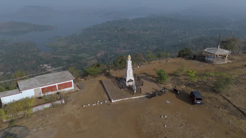 Aerial view from Ajmalgadh Hill located in Vansada Gujarat India