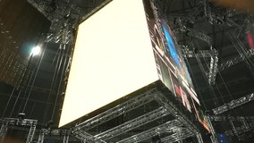 decorations and structures preparation for a large-scale television concert