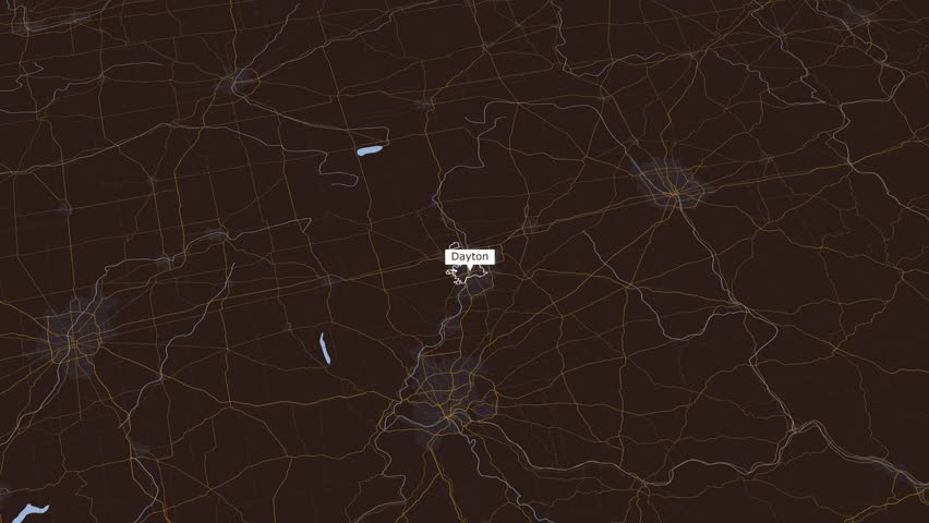 Rotating map of Dayton City, USA