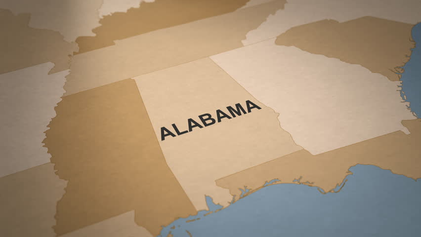 Old Paper Map of Alabama Royalty-Free Stock Footage #3416666181