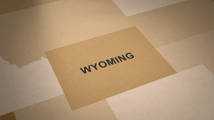 Old Paper Map of Wyoming