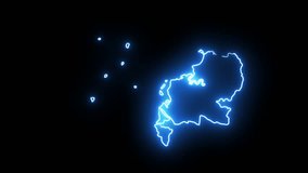 Animated map of the city of Makassar in Indonesia with a glowing neon effect - Powered by Shutterstock - Get 15% off with code: PIKWIZARD15