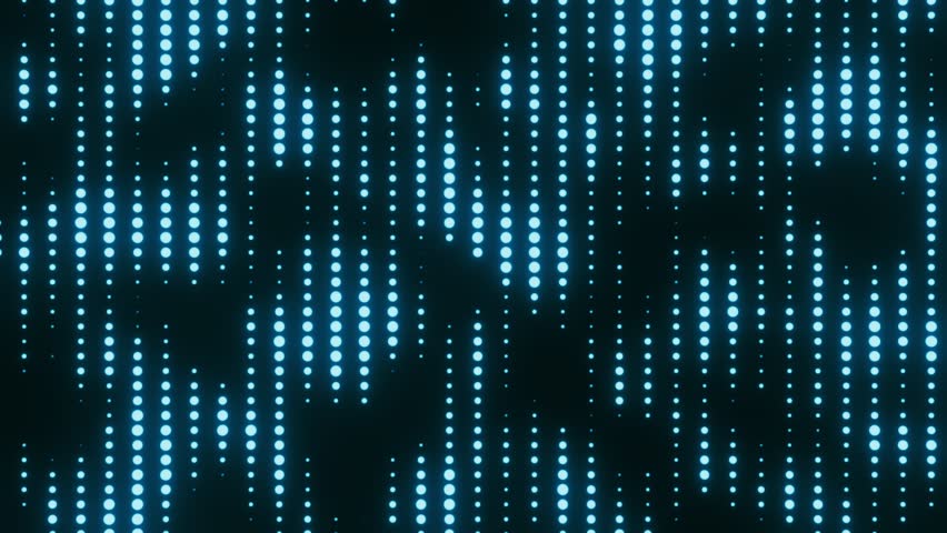 Light blue abstract dot pixel animation, looped. Glowing light blue pixels