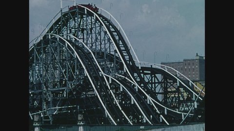 NEW YORK, 1971, The roller coaster at Coney Island, Brooklyn