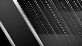 Grey metallic stripes and lines on black background. Seamless looping tech abstract motion design. Video animation Ultra HD 4K 3840x2160