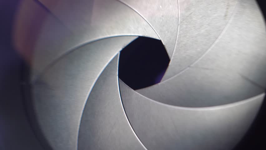 Camera Lens Aperture Diaphragm Iris Opening And Closing when Taking Pictures