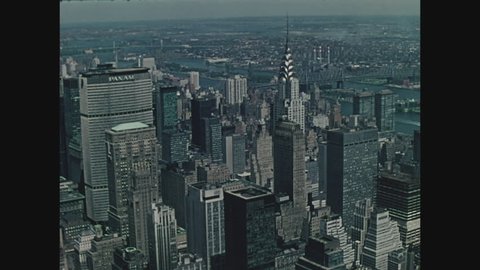 NEW YORK, 1971, View of New York City from the top of the Empire State Building of the Pan Am Building
